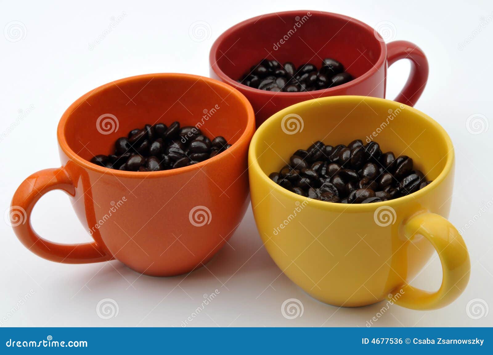 Cups with coffee beans stock photo. Image of drink, espresso 4677536