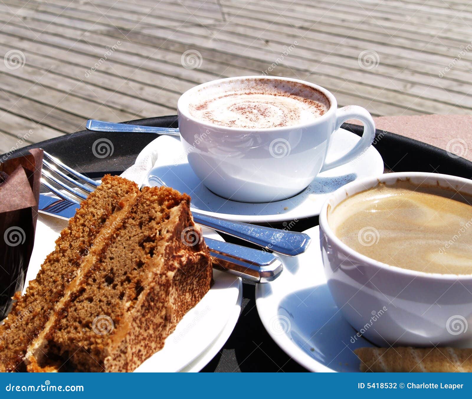 Cups of Coffee  and Cake  stock photo Image of restaurant  