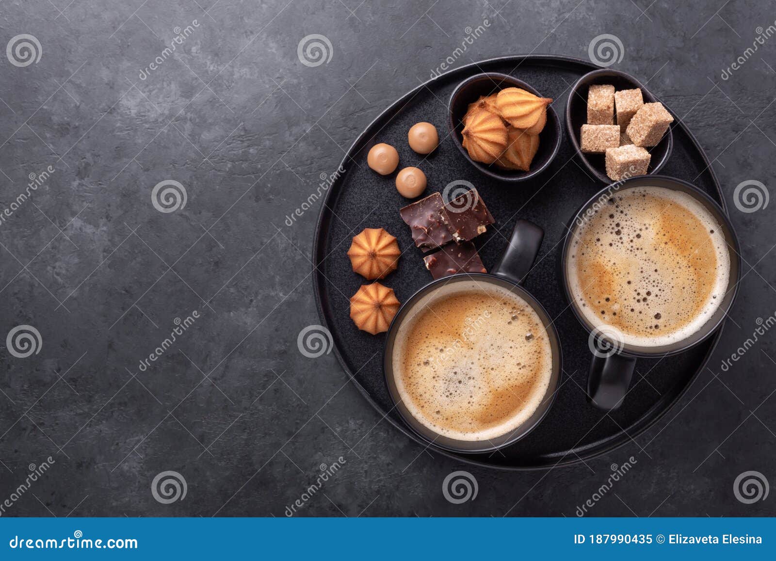 Cups coffee sweets bar Cups coffee sweets bar
