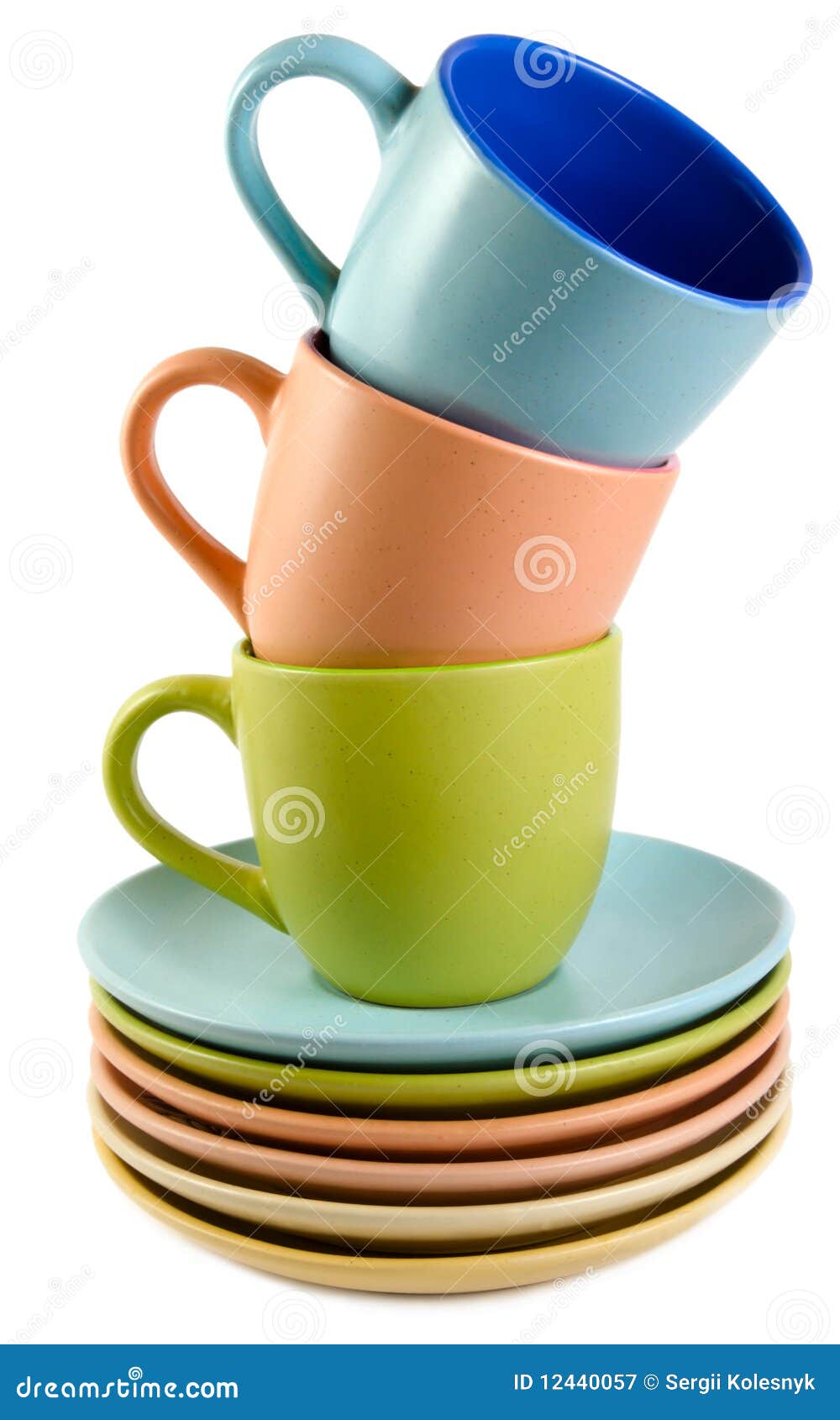 Cups and dishes stock image. Image of isolated, multi 12440057