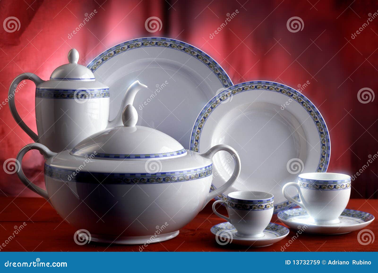 Cups and dishes stock image. Image of cups, painted, present 13732759