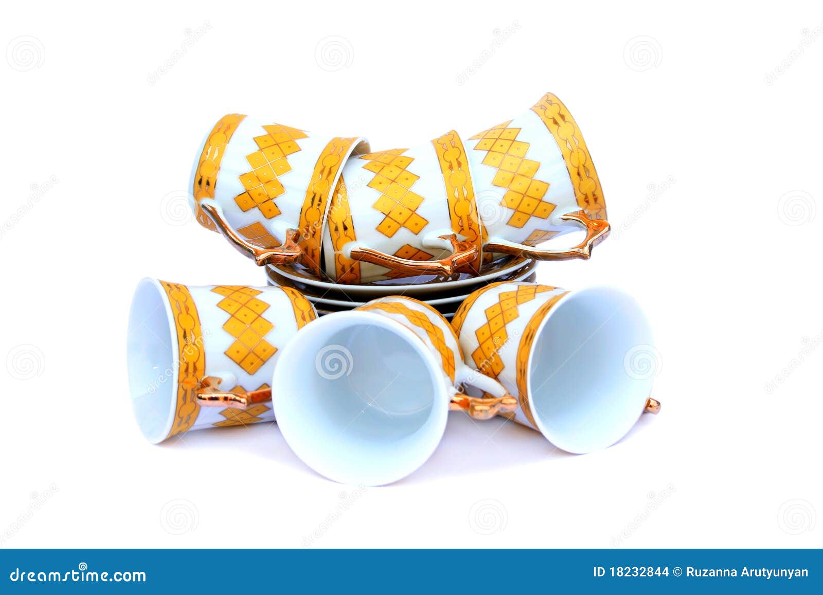 Cups with dishes stock photo. Image of cutout, pattern 18232844