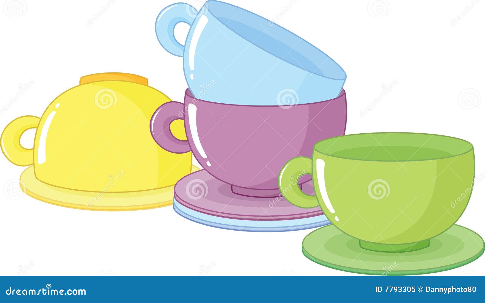 Cups and saucers stock illustration. Illustration of saucers 7793305