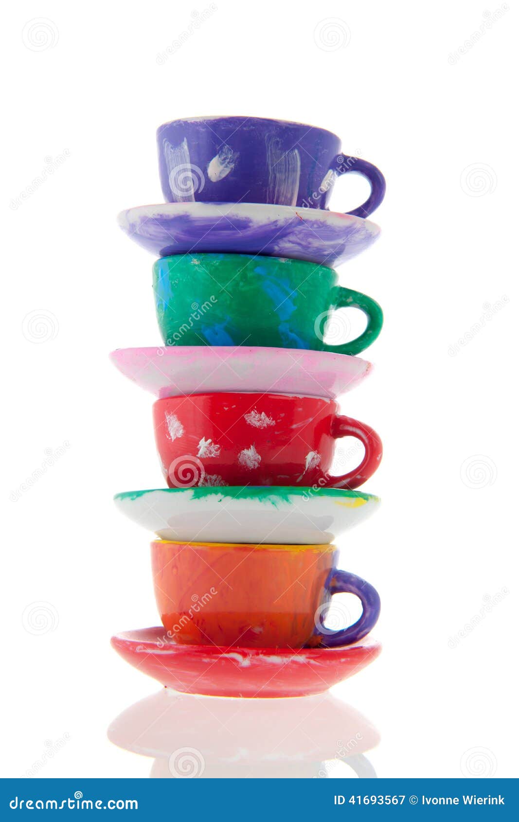 Cups and saucers stock image. Image of stacked, purple 41693567