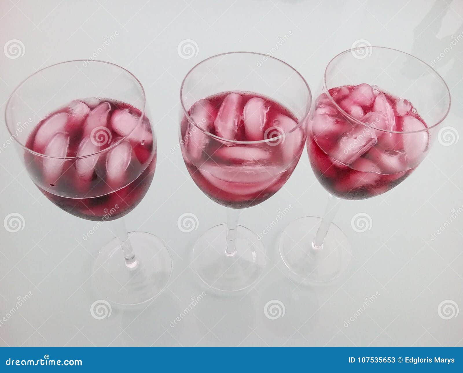 cups with summer red wine or tinto de verano, a popular spanish drink