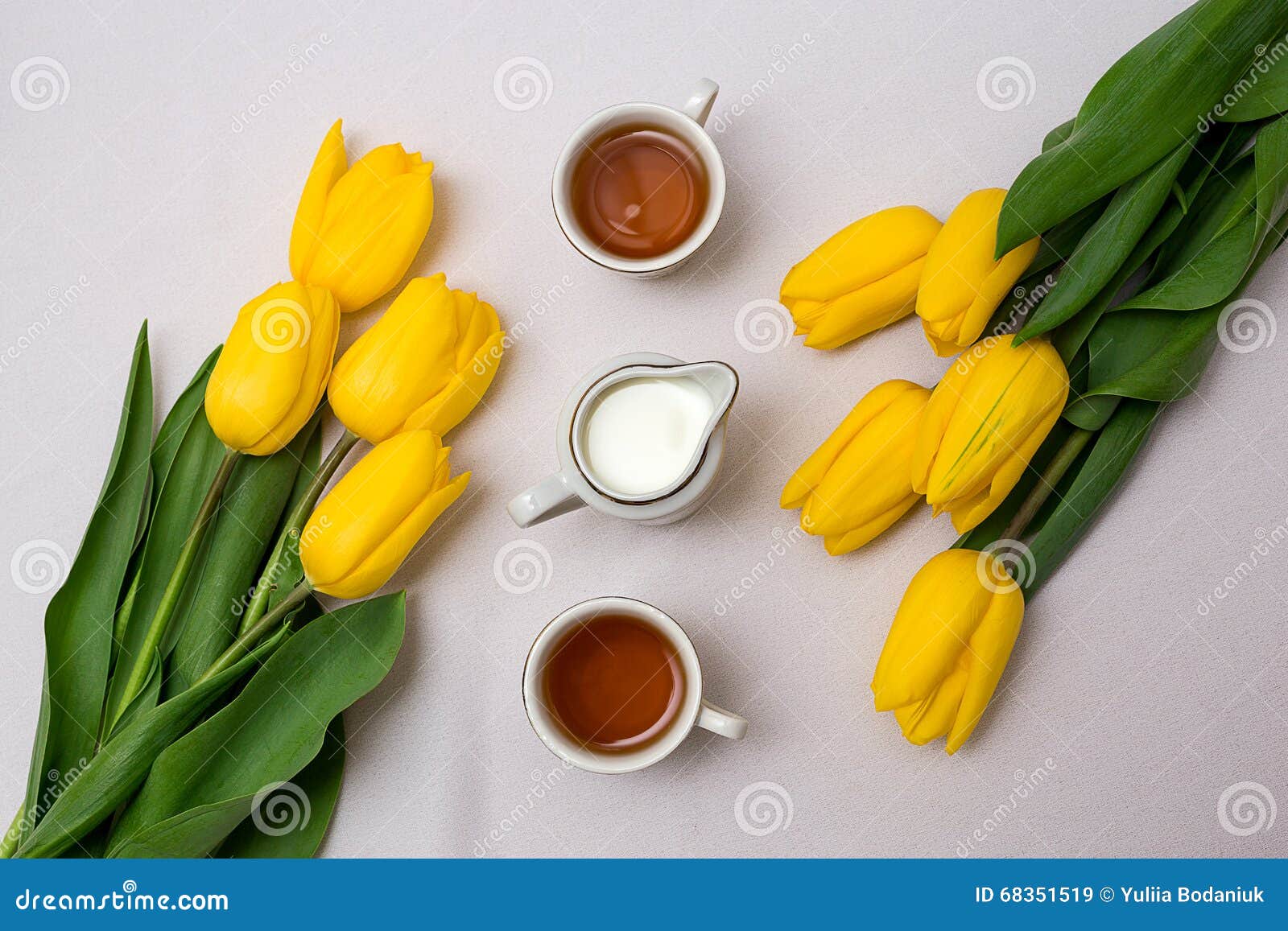 Cups of Tea and Tulips stock image. Image of tulips, retro 68351519