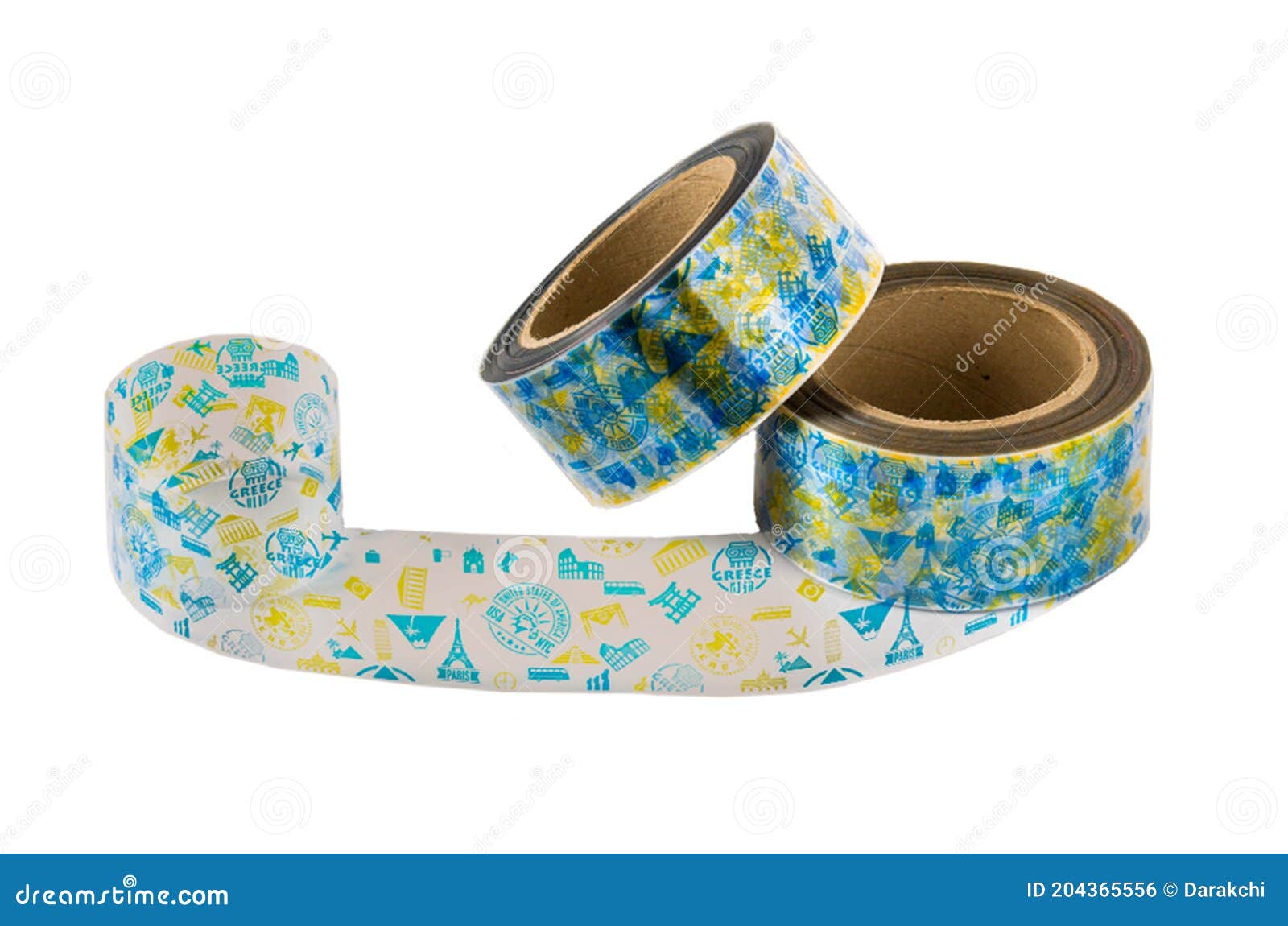 Curb Tape Decor for Cakes with Colored Travel Pattern Stock