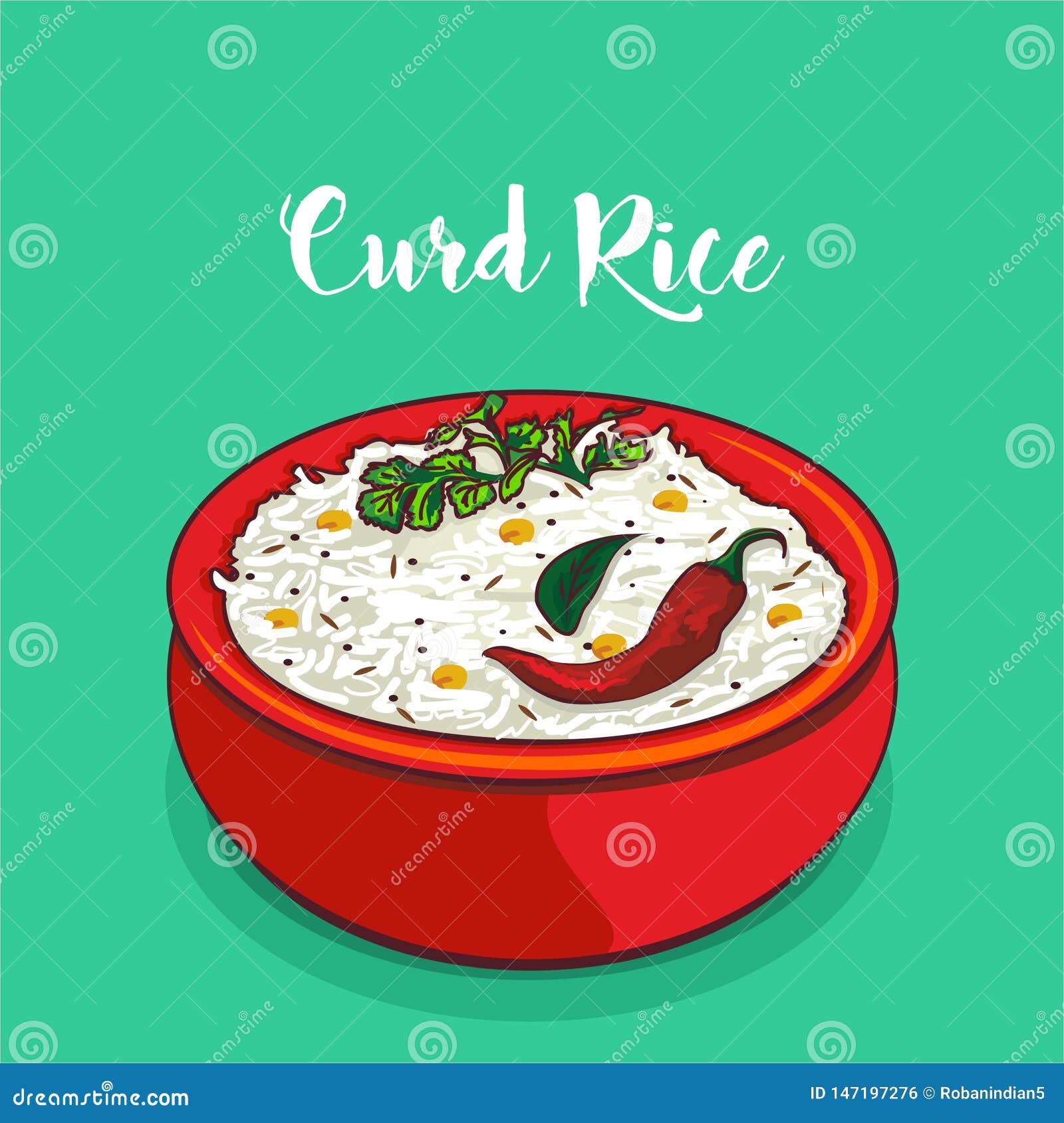 Indian Curd Rice Vector CartoonDealer 147197276 indian-curd-rice-vector-cartoondealer-147197276