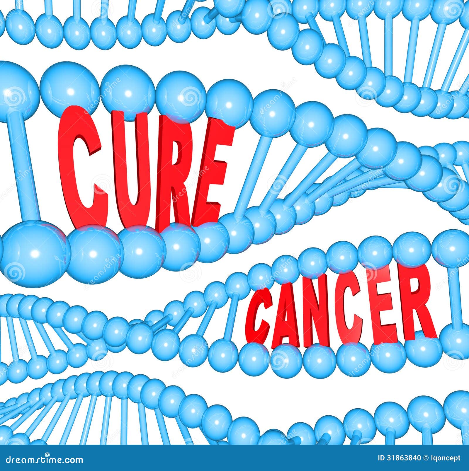 cure cancer words in dna strands medical research