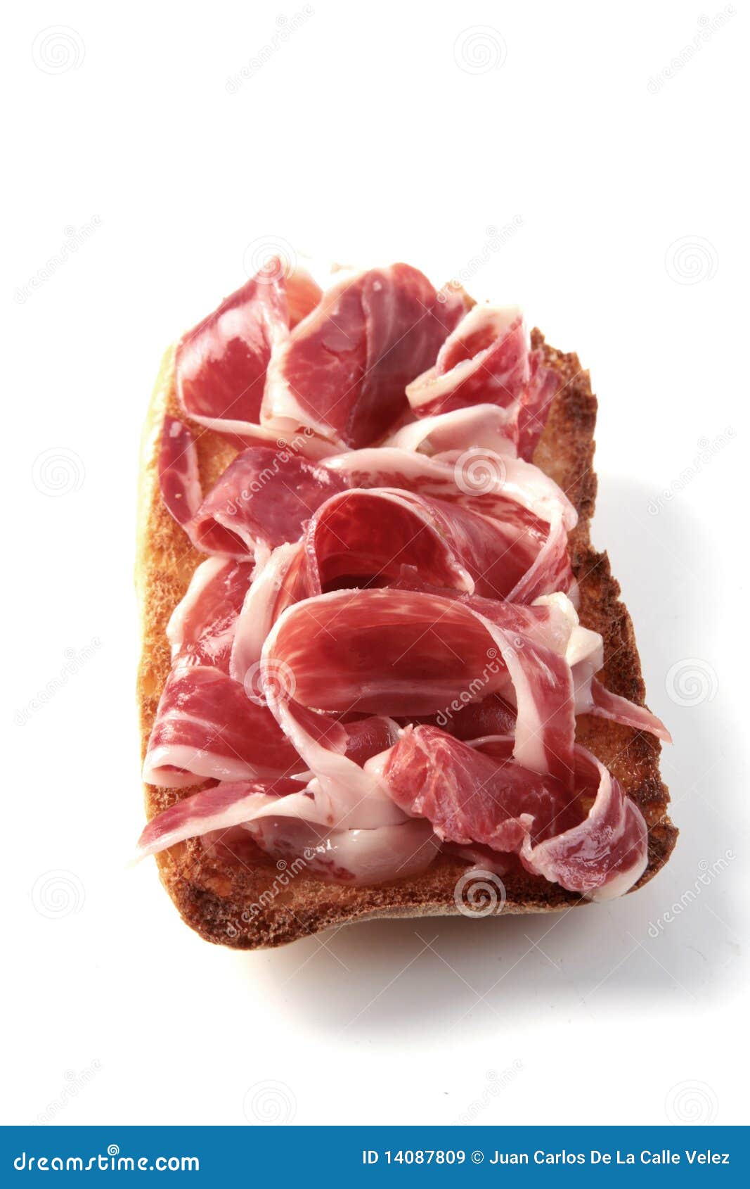 Cured iberian ham toast stock image. Image of toast, breakfast - 14087809