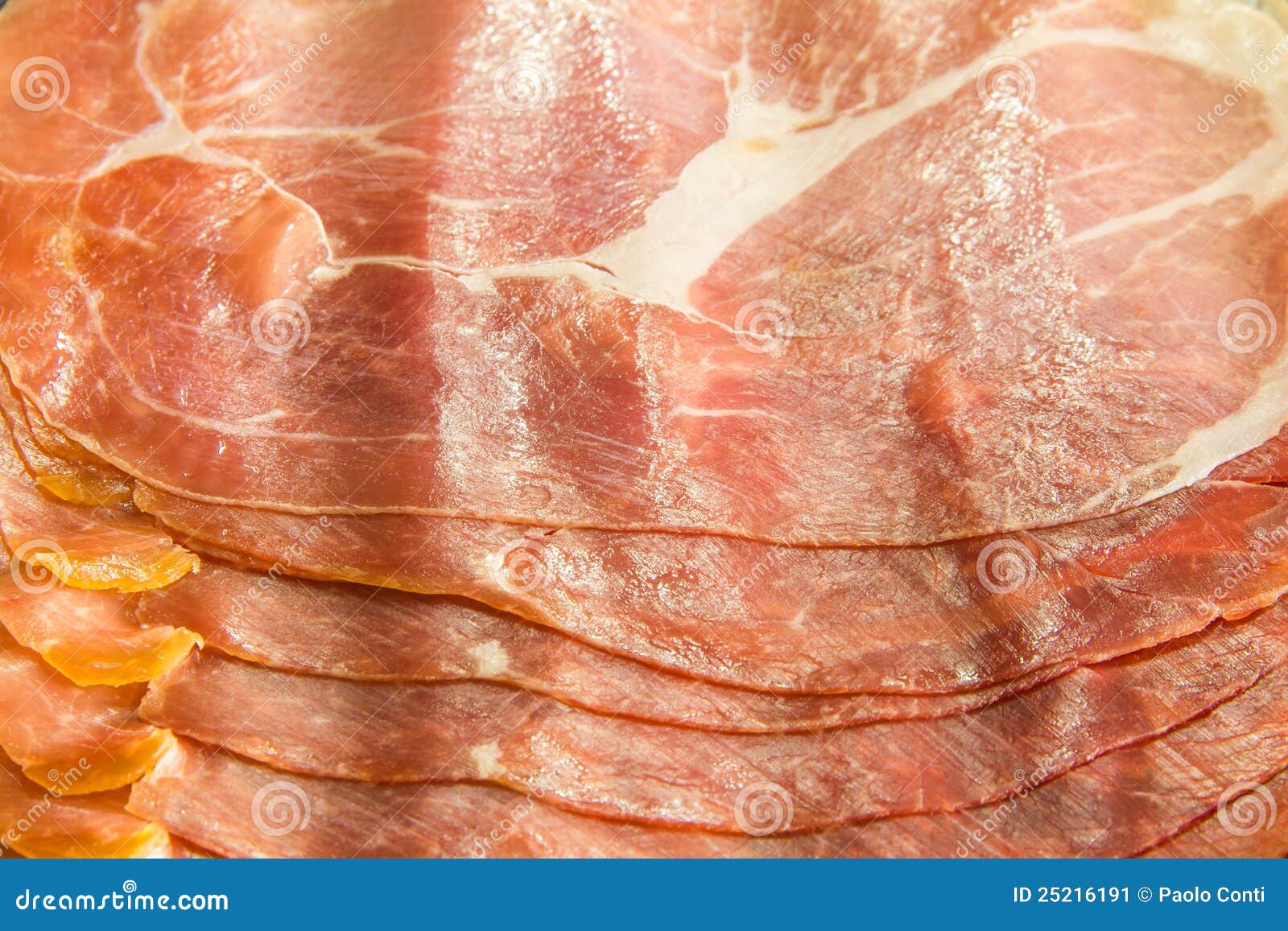 Cured Italian Ham Prosciutto Slices Background Stock Image Image of