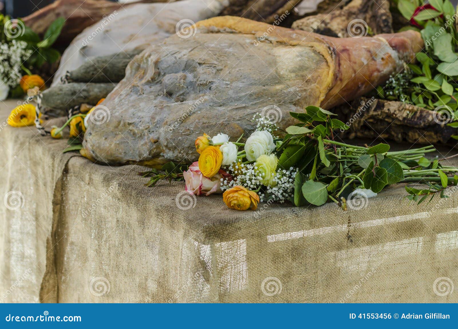Cured leg of meat stock photo. Image of market, matured 41553456