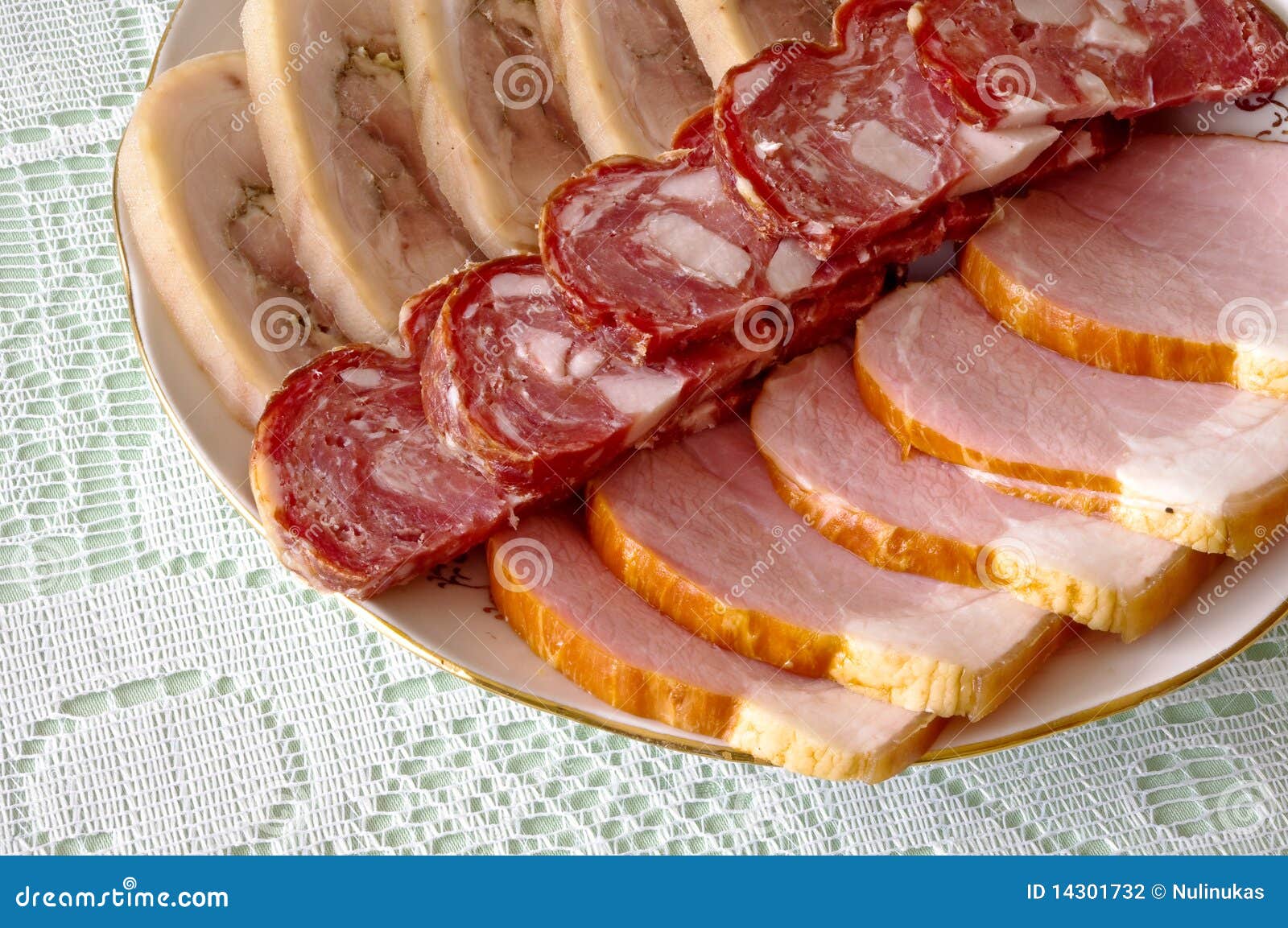 Cured meat stock photo. Image of meat, cured, plate, cold - 14301732