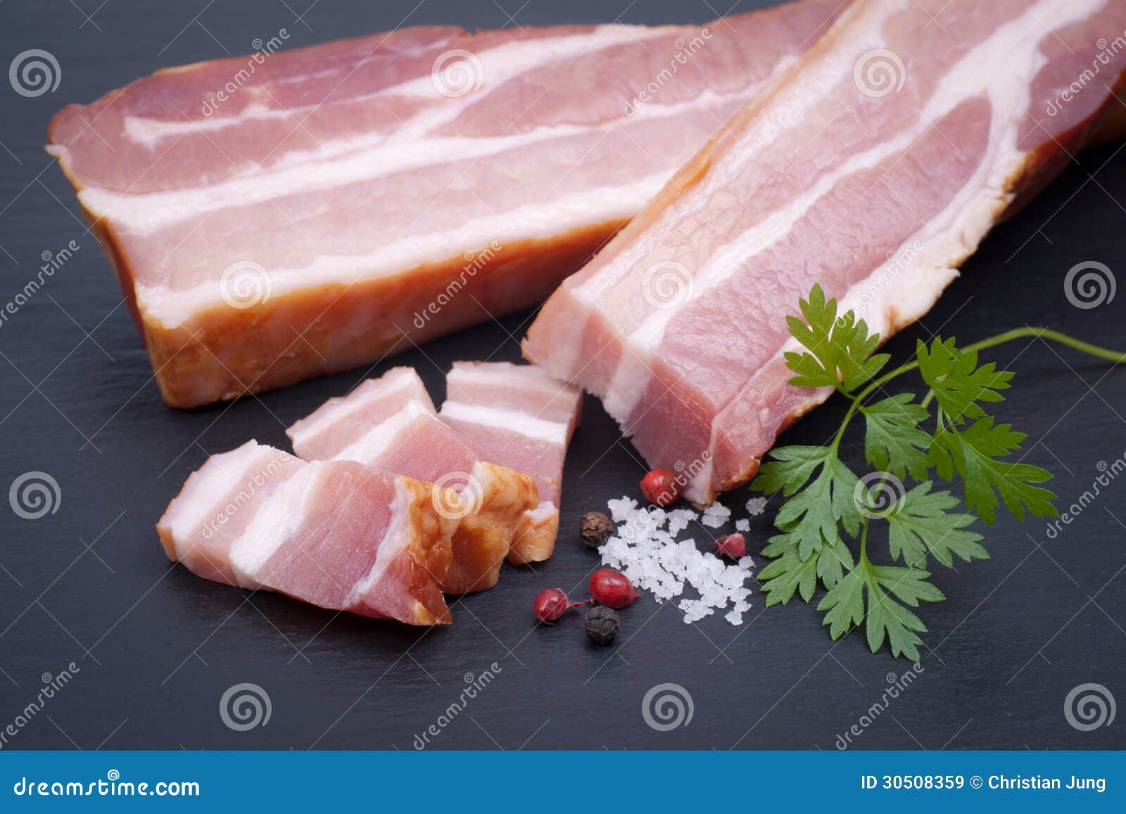 Cured meat stock image. Image of meat, herbs, pepper 30508359