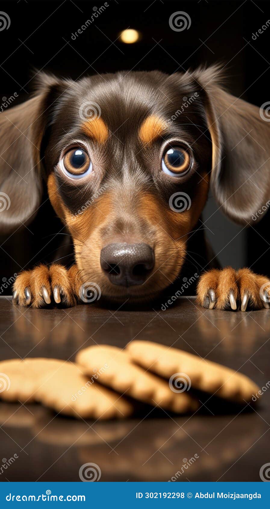 curious dachshund gazes longingly at treat just beyond tables edge