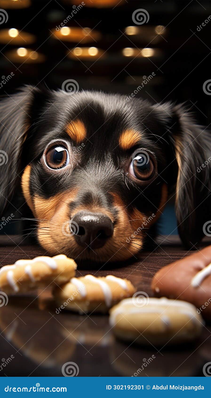 curious dachshund gazes longingly at treat just beyond tables edge