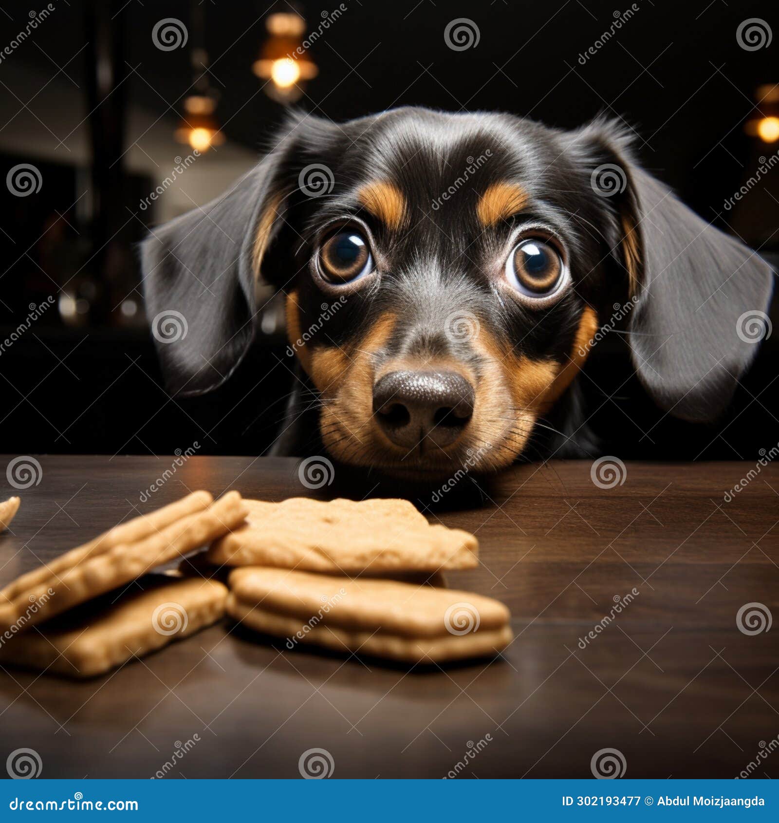 curious dachshund gazes longingly at treat just beyond tables edge