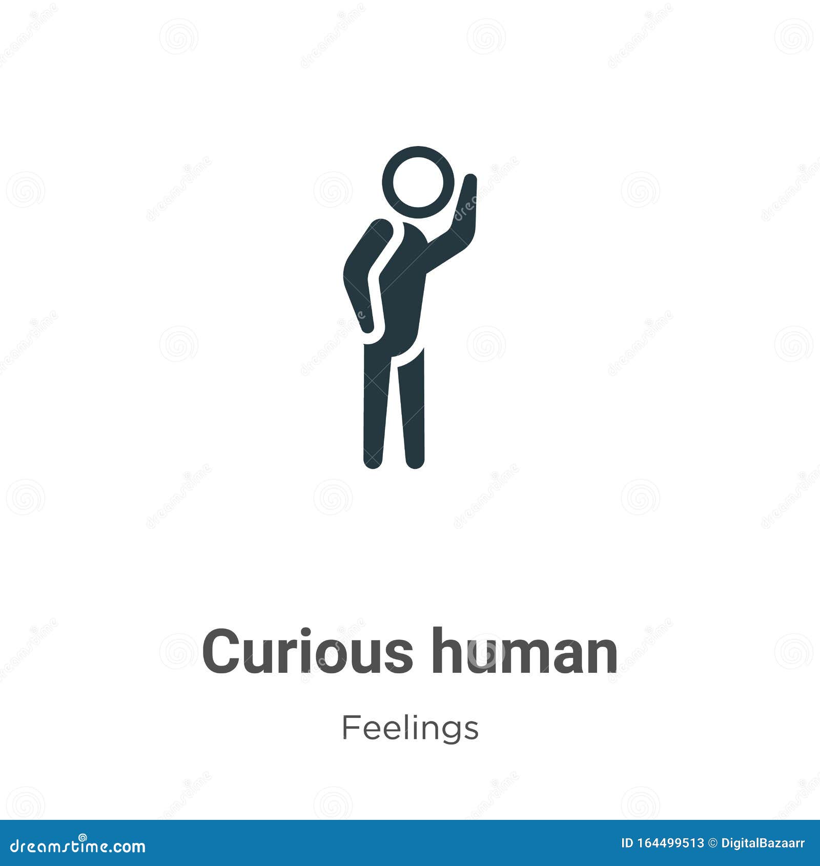 Modern feelings. Curious vector. Especcially curious Human close Wordwall.