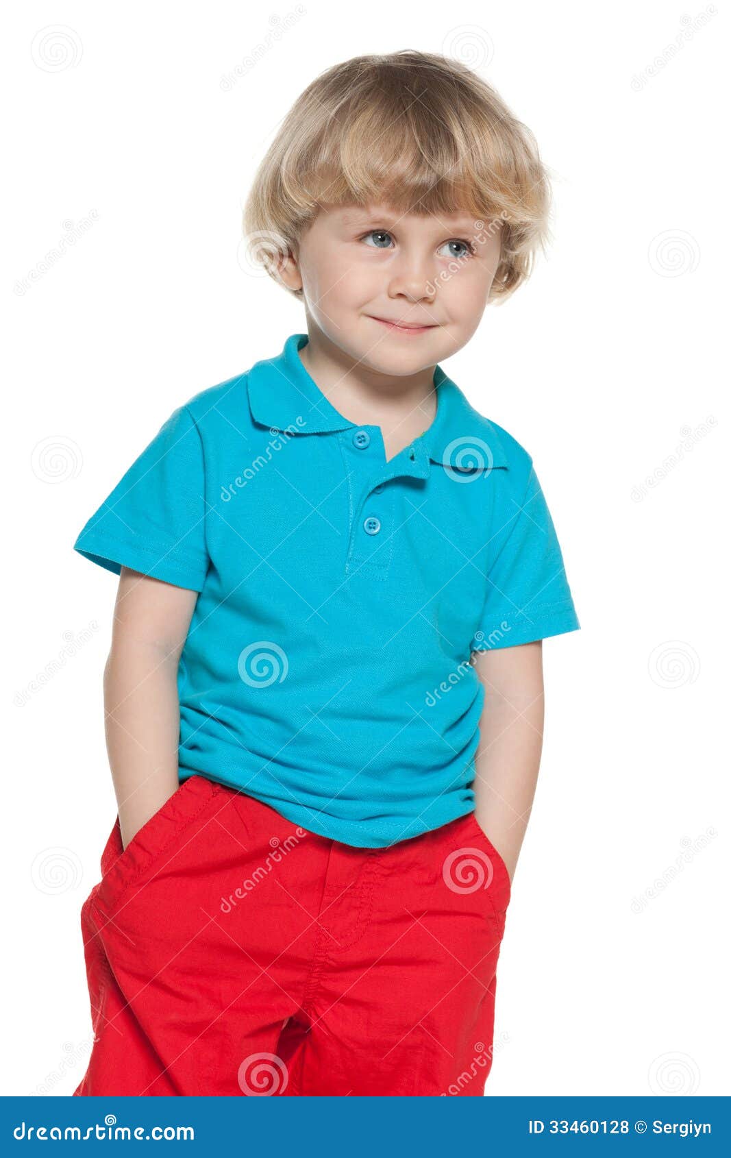 Curious Little Boy In Blue Shirt Stock Photo Image Of Closeup Little