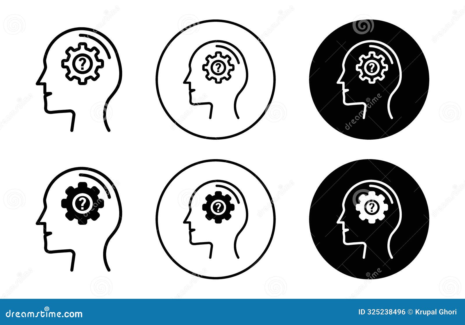 curious mind icon outline flat icon