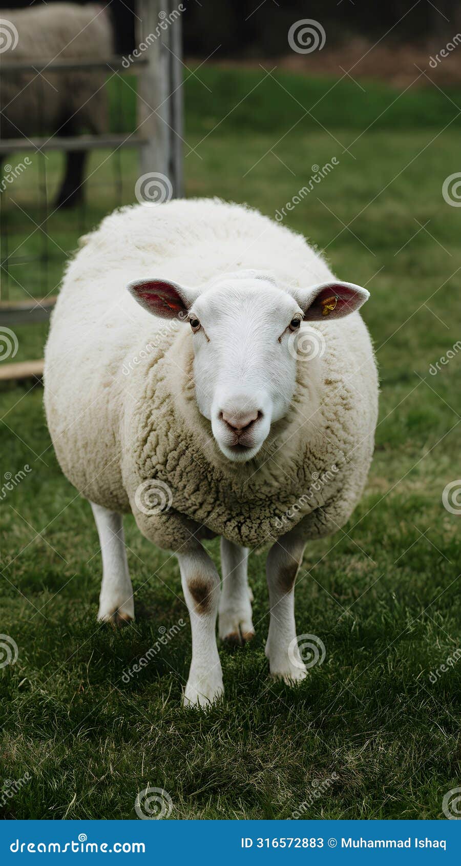 curious sheep exploring its surroundings on the tranquil farm