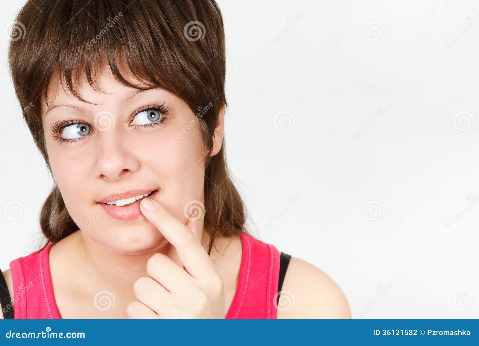 Curious Young Attractive Girl. Close-up Portrait Stock Photo - Image of ...