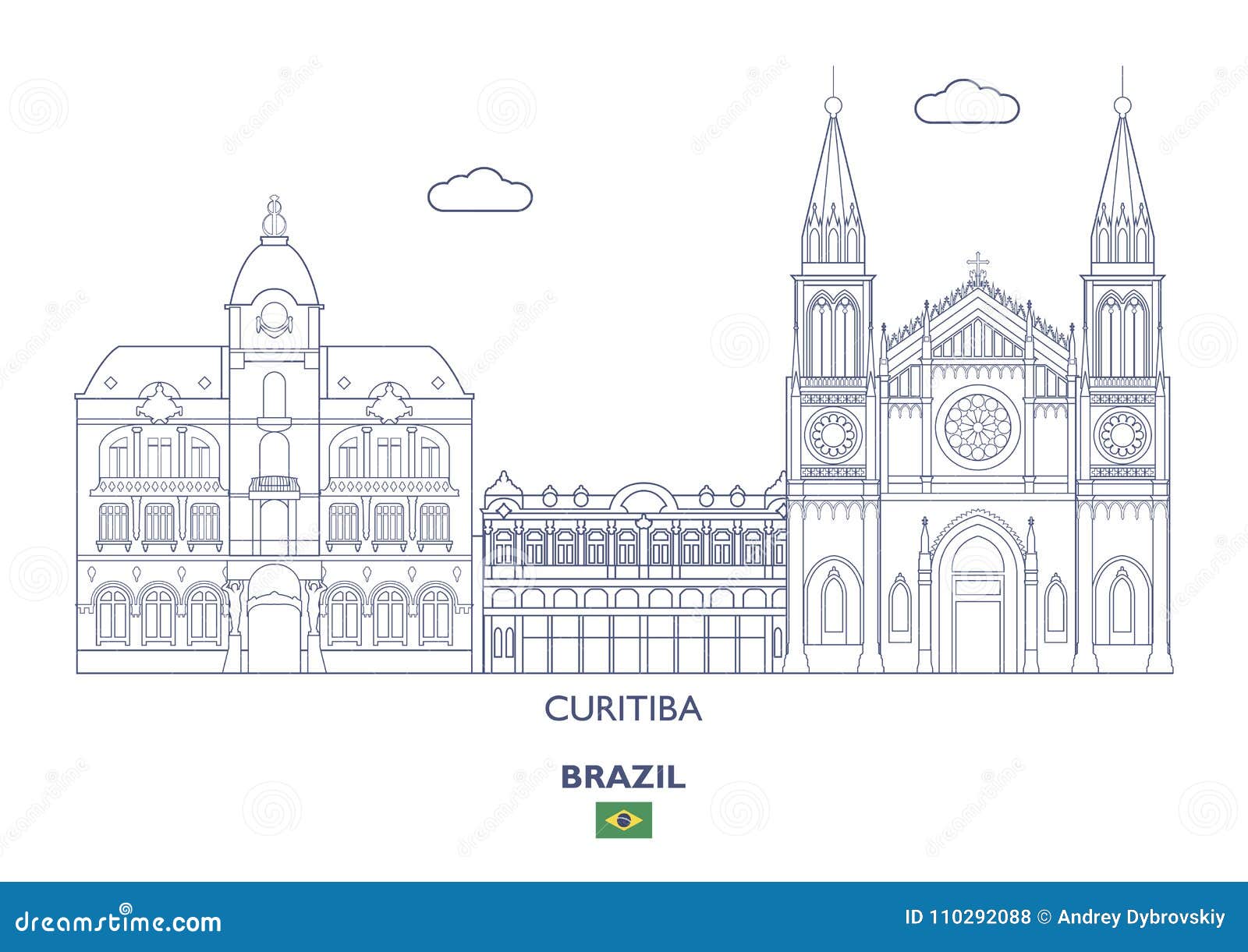 curitiba city skyline, brazil