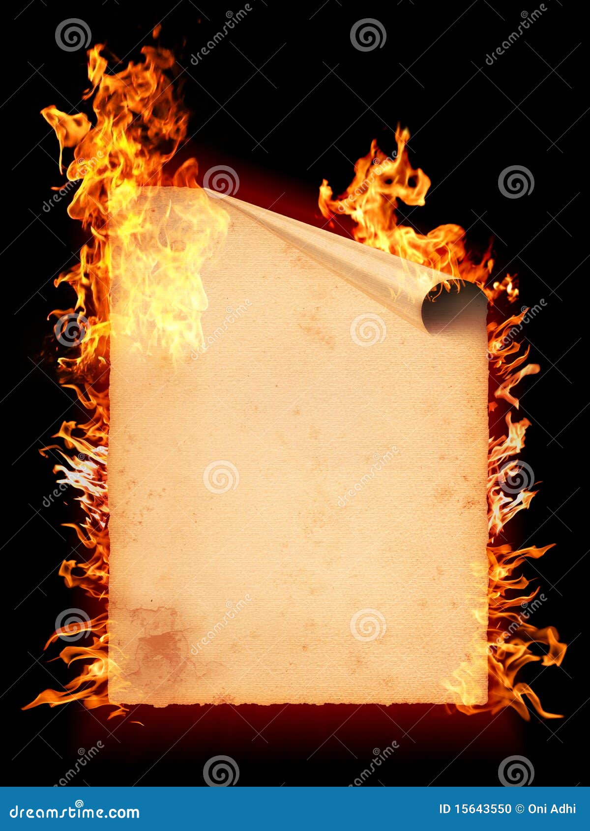 Curl page paper in fire stock illustration. Illustration ...