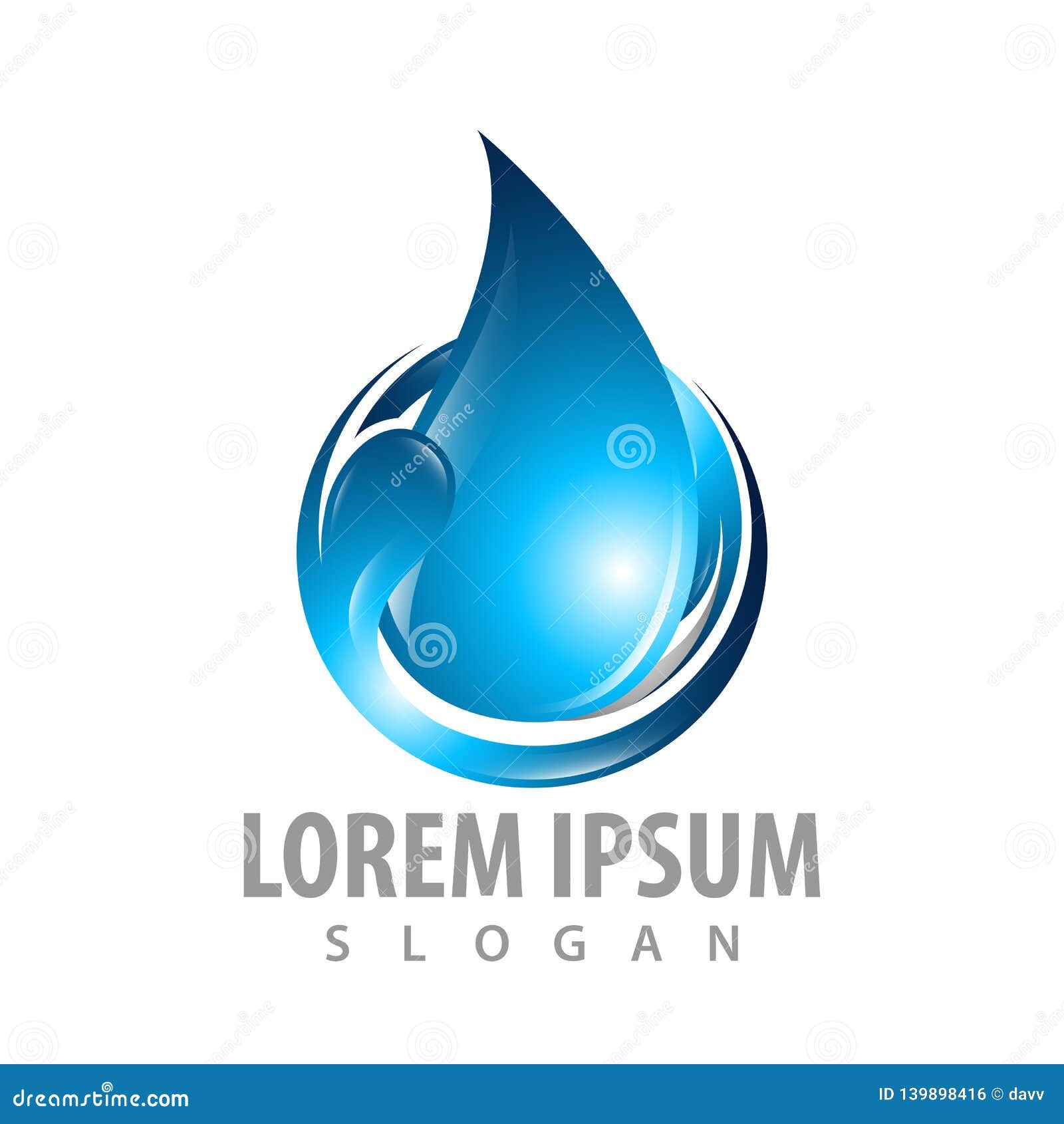 curl wave water drop logo concept .  graphic template  