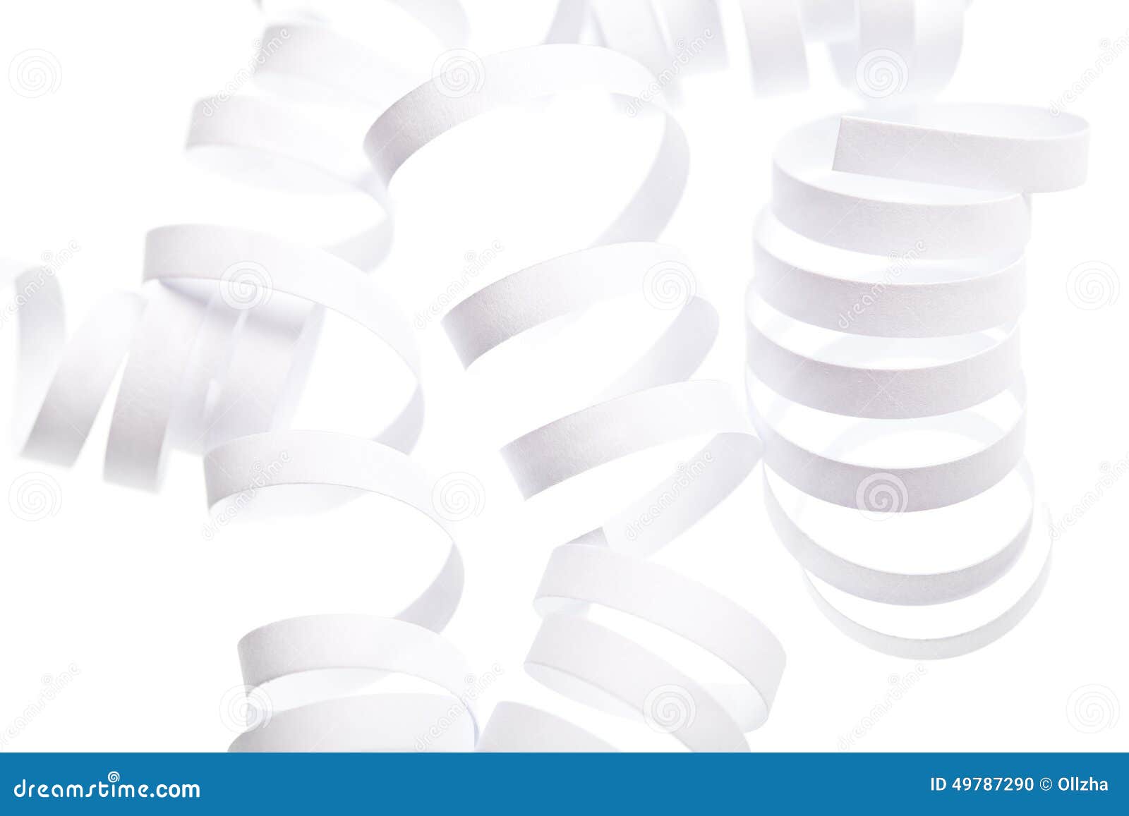 Curl White Ribbon Isolated Abstract Background Stock Photo Image of