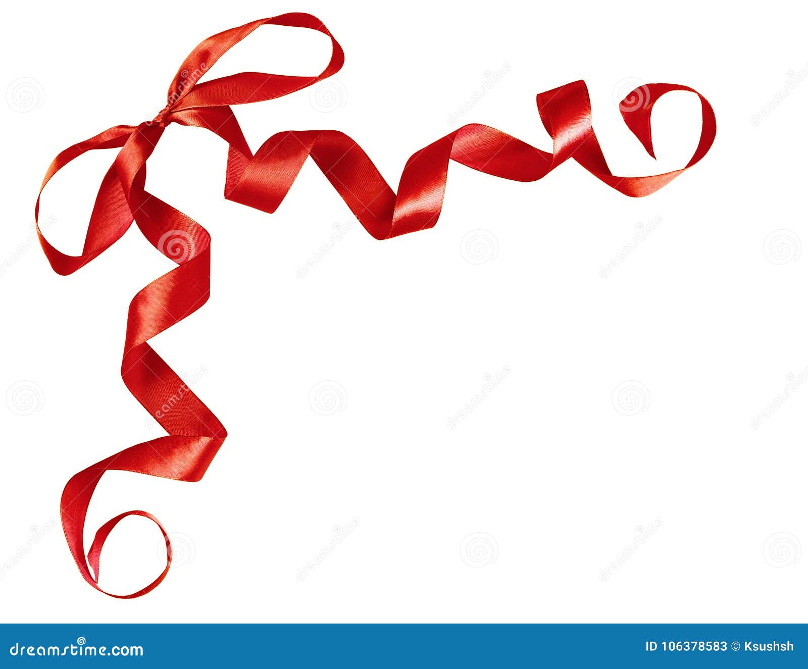 Thin Red Bow Crossed Ribbon Isolated Stock Photo 354212210