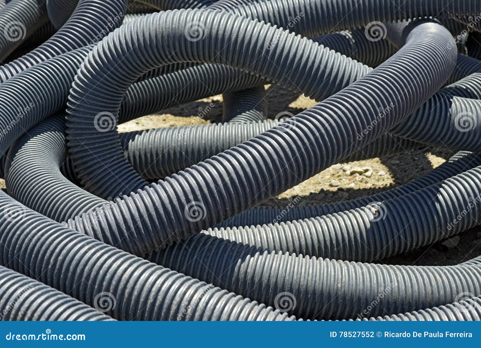 Curled Stack of Electrical Conduit in Patio Construction Stock Photo Image of pattern, hose