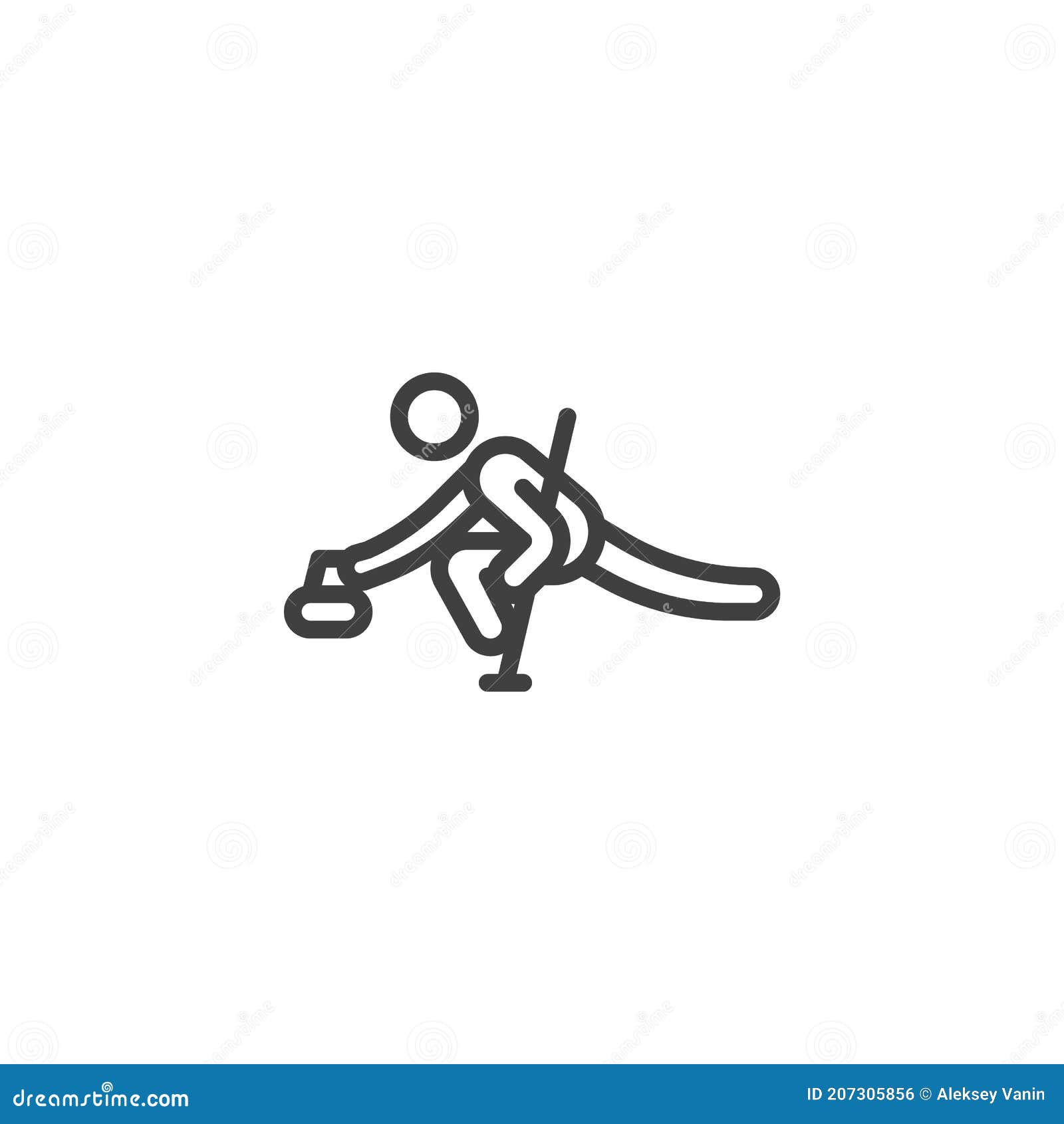Curling sport line icon stock illustration