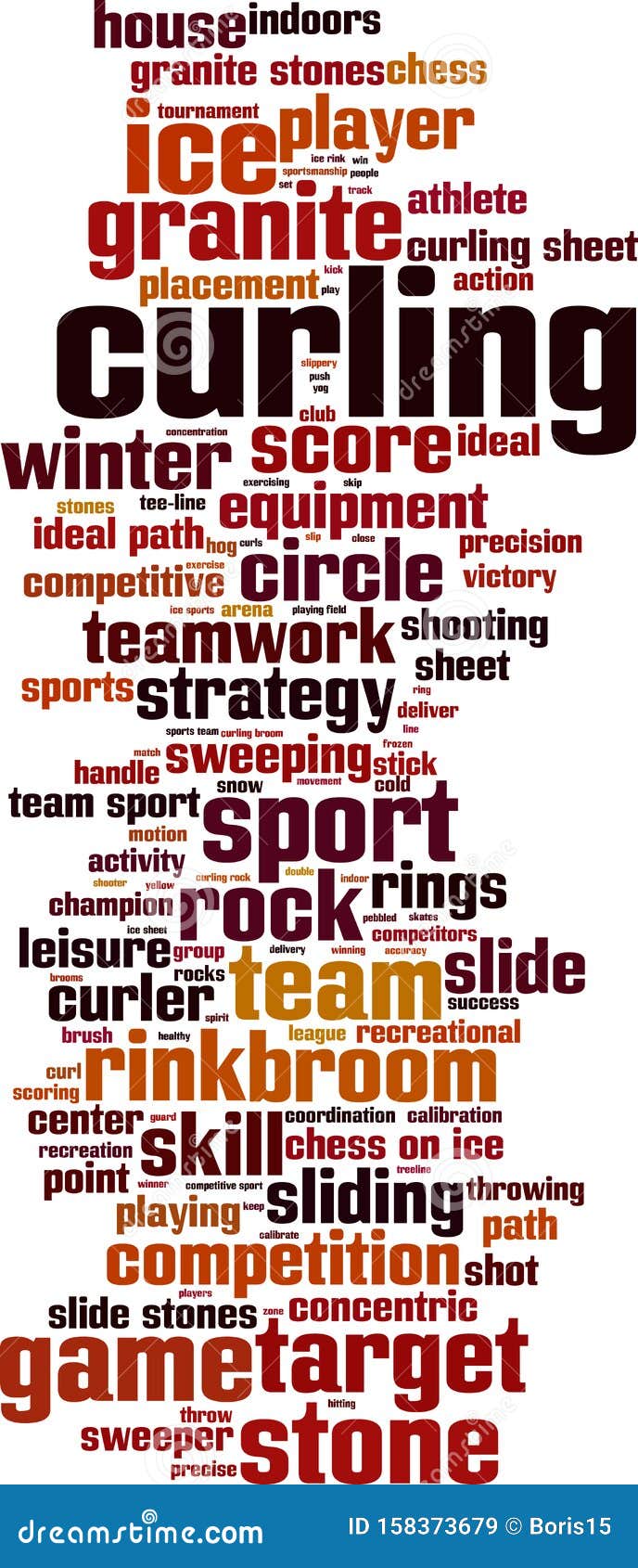 Curling word cloud stock vector. Illustration of sport 158373679