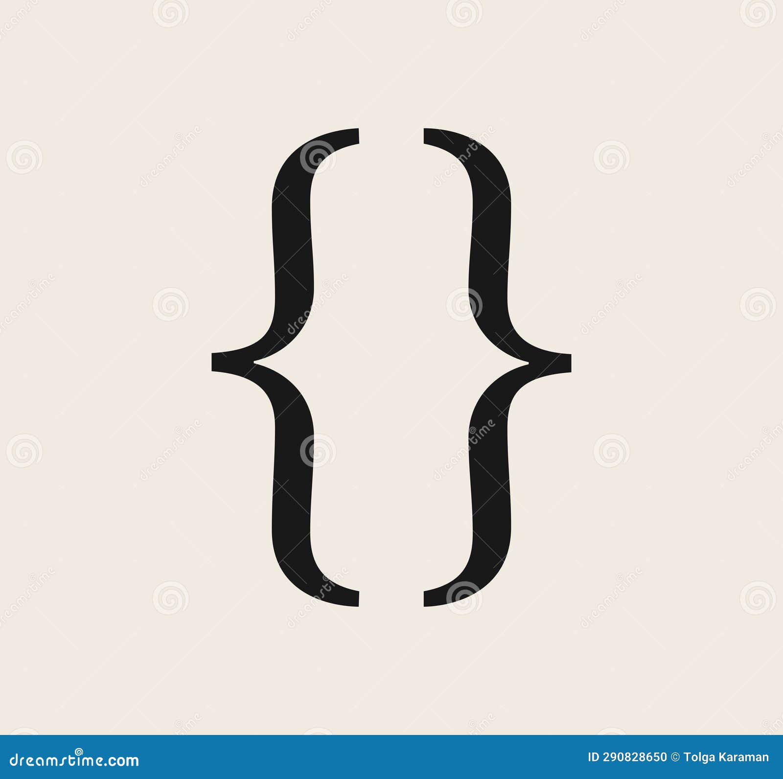 Curly Braces Symbol and Dobule Braces. Stock Vector - Illustration