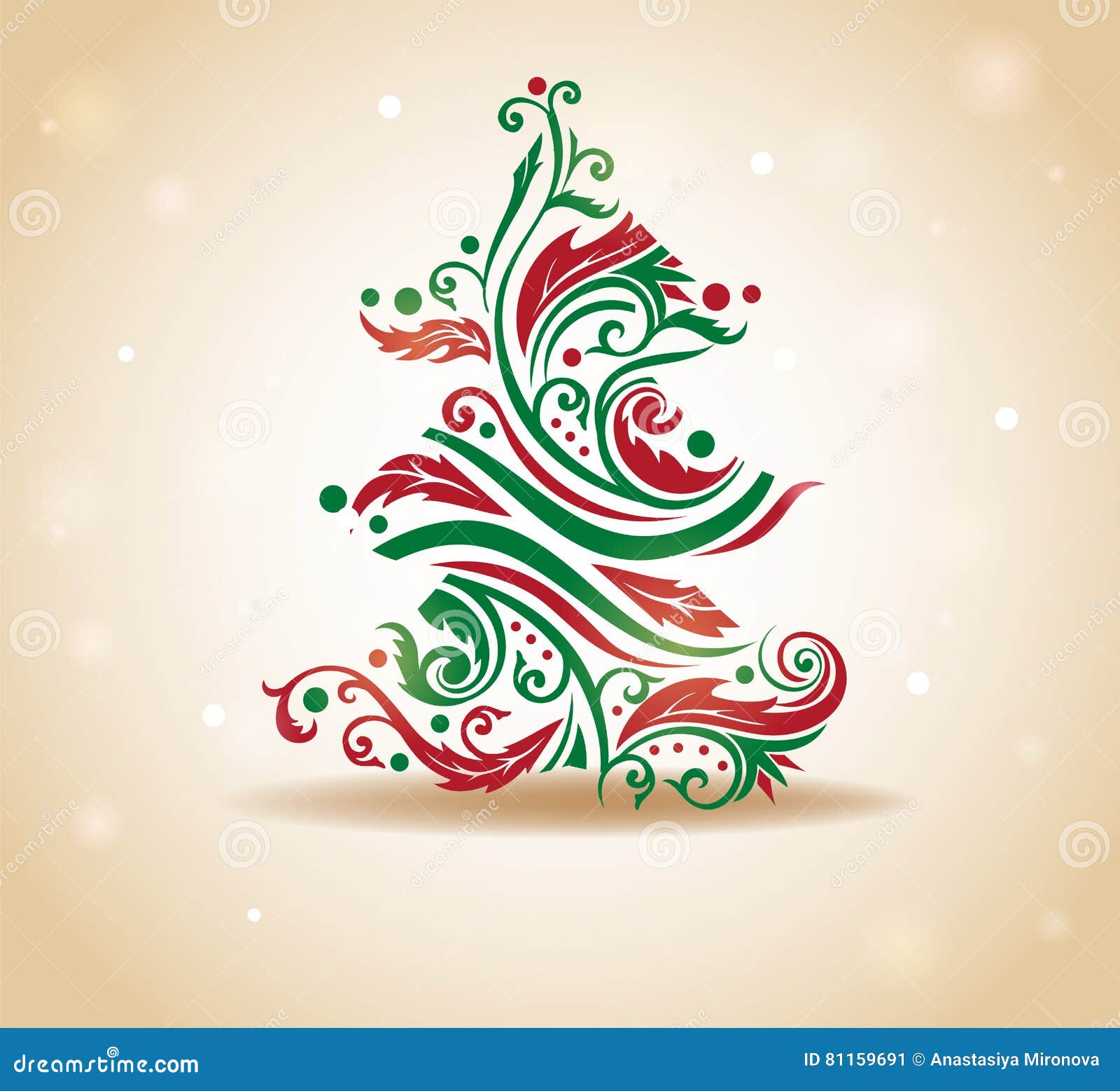 Curly Christmas tree. stock vector. Illustration of holiday - 81159691