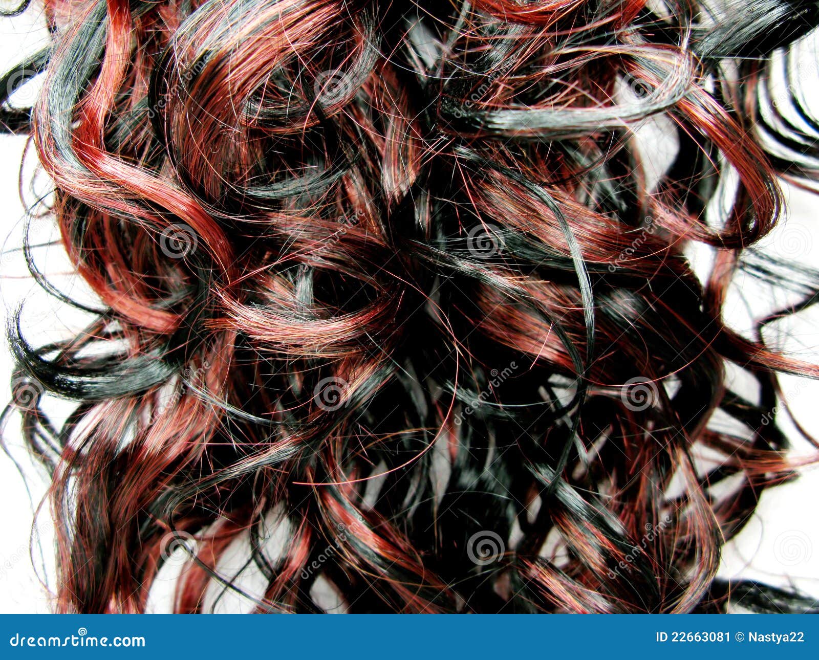 Curly Dark Highlight Hair Texture Background Stock Image