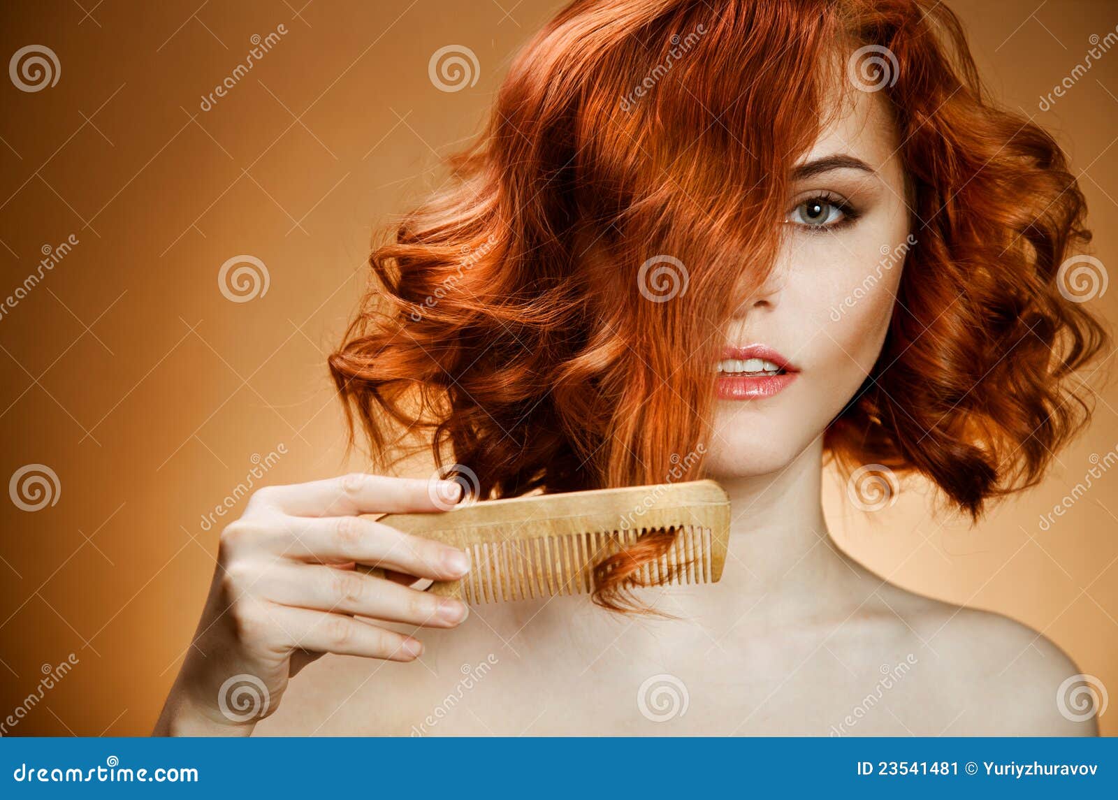 Curly Hair and Comb stock image. Image of health, gloss 23541481