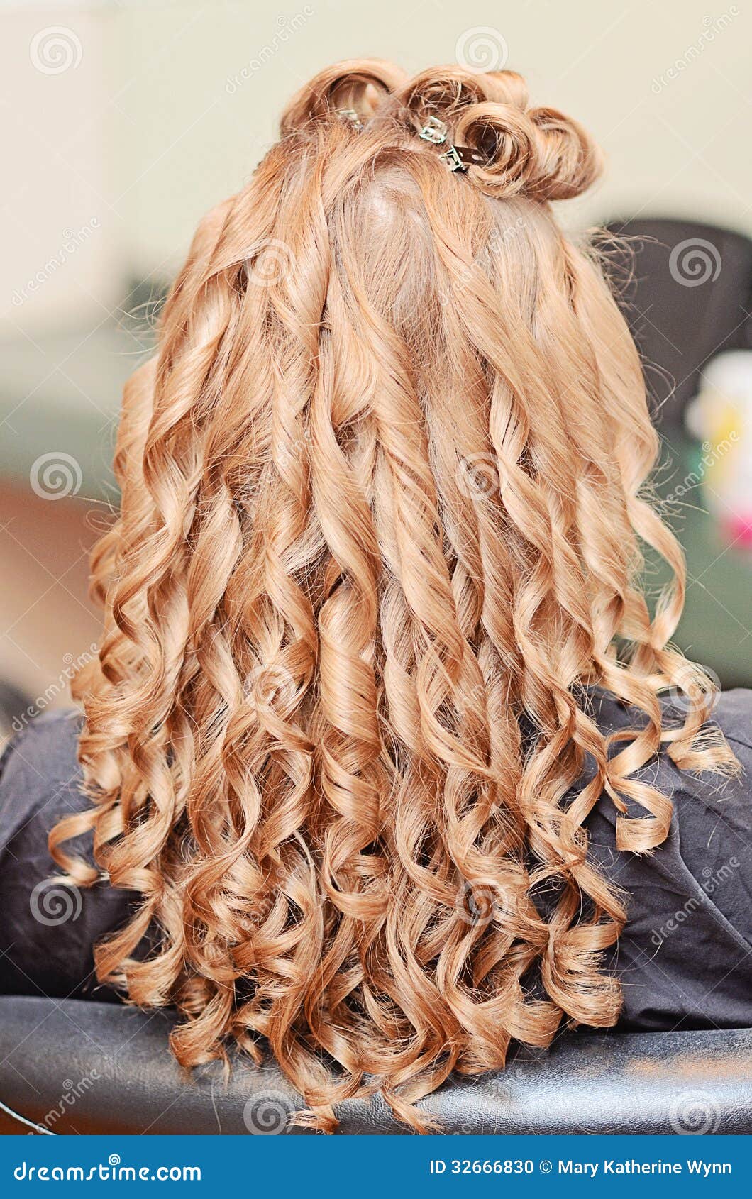 Curly hair styling stock photo. Image of curling, style - 32666830