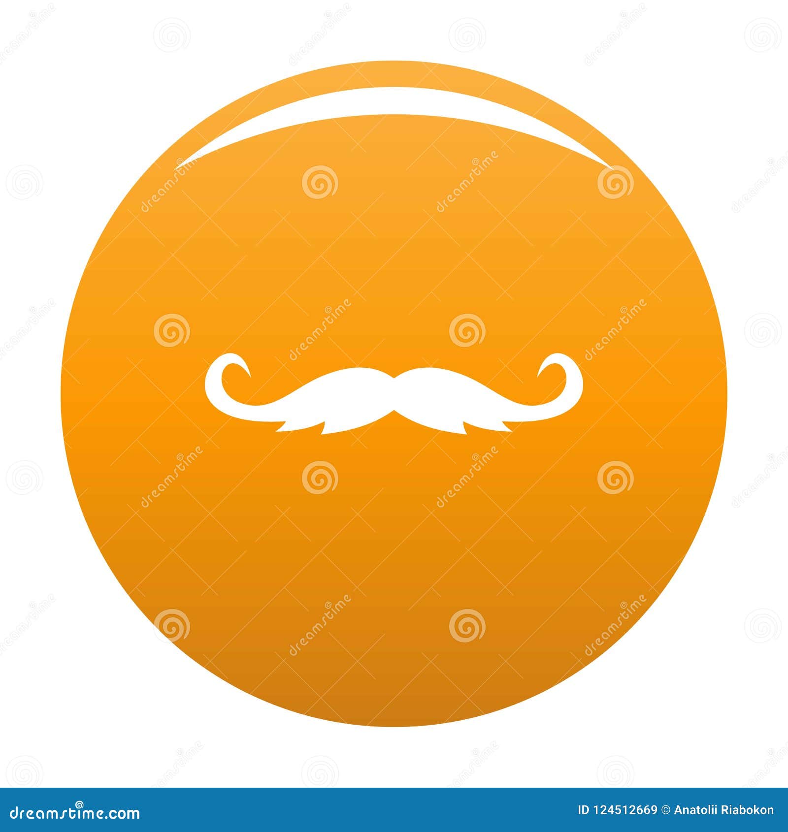 Curly mustache icon orange stock illustration. Illustration of male ...