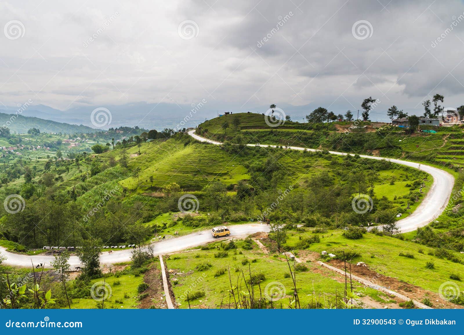 Curly Road in Green Field in Nepal Stock Image Image of hill, curly
