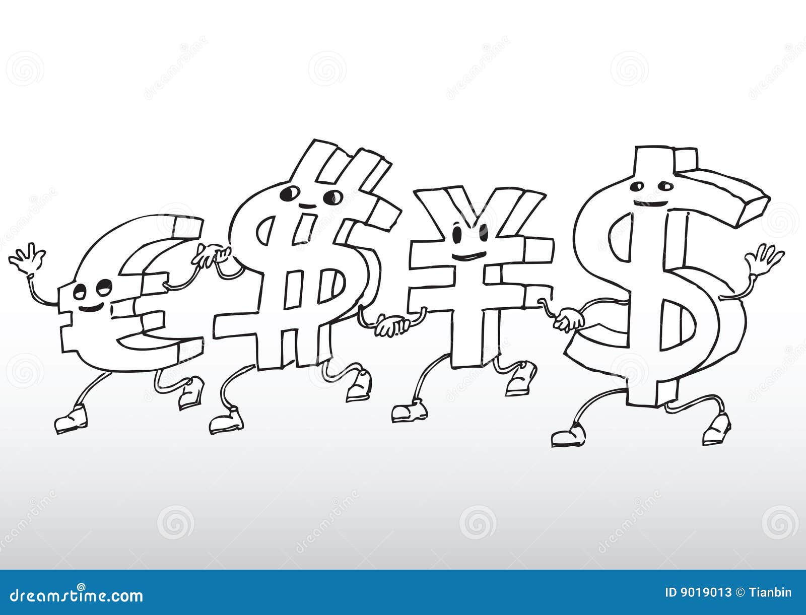 Currency cartoon stock vector. Illustration of comic, eyes - 9019013
