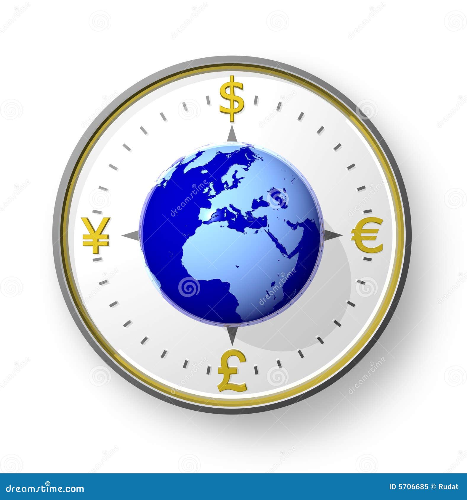 Currency Compass with Globe Stock Illustration Illustration of earn