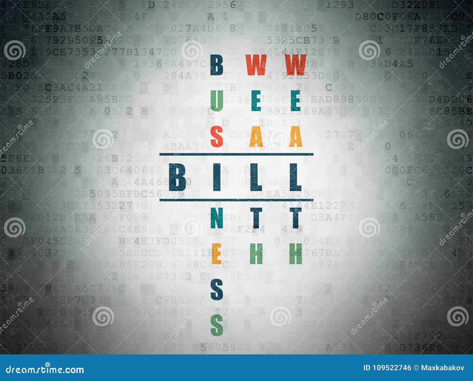 Currency Concept: Bill in Crossword Puzzle Stock Illustration Currency Concept: Bill in Crossword Puzzle Stock Illustration