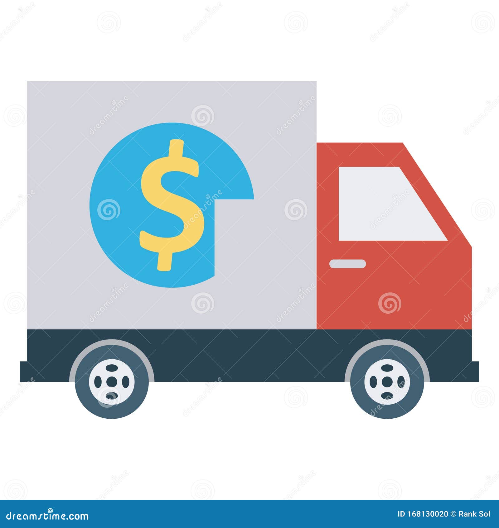 currency, delivery color  icon which can be easily modified or edited