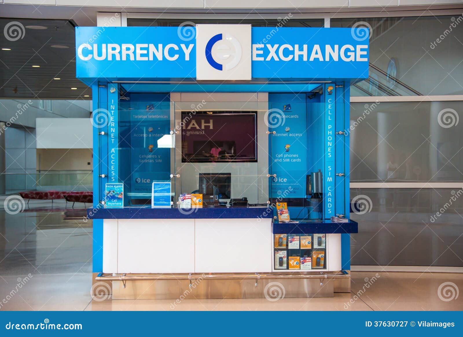 Currency Exchange booth editorial photography. Image of exchanging