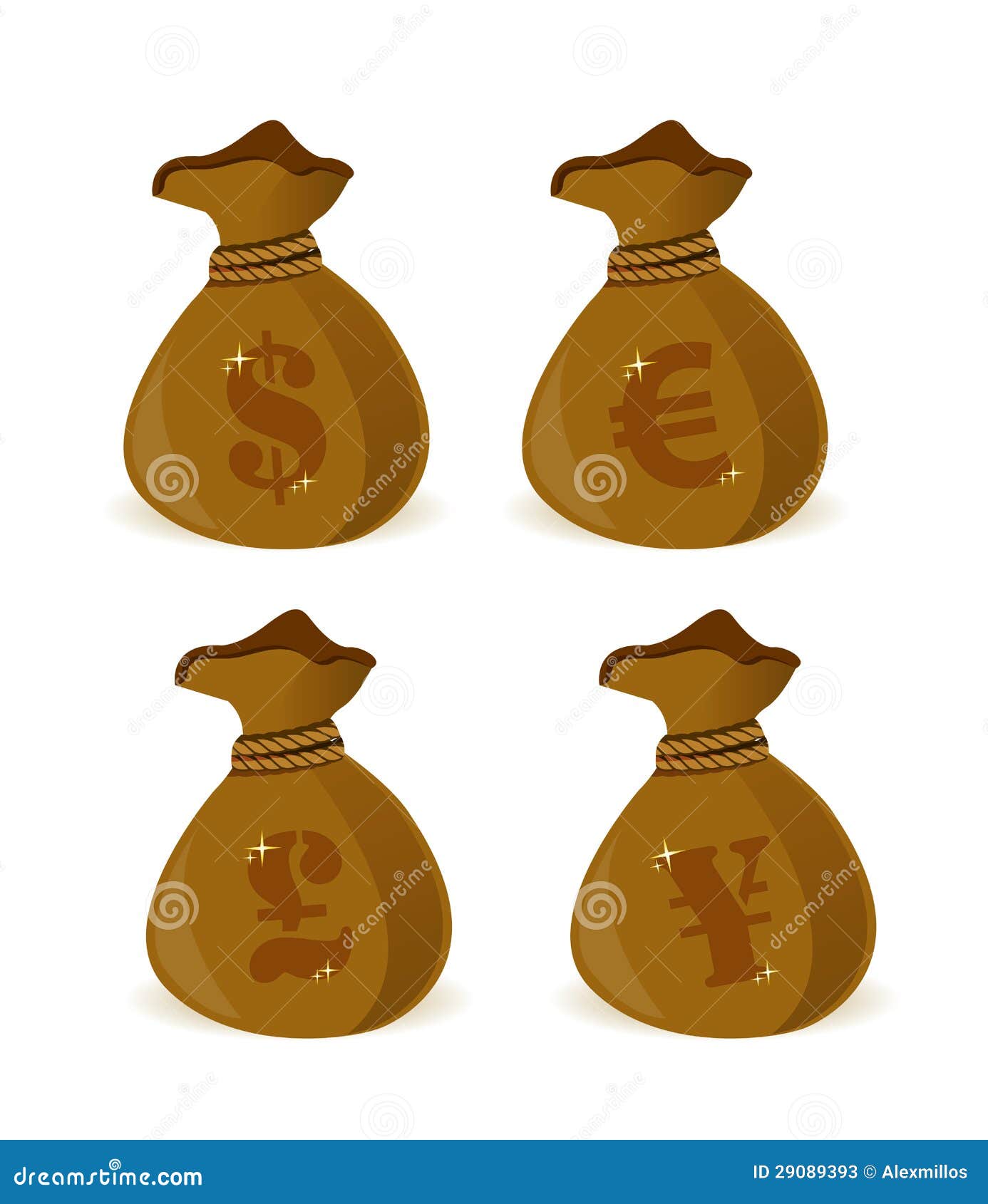 Currency money bags sign stock illustration. Illustration of profit