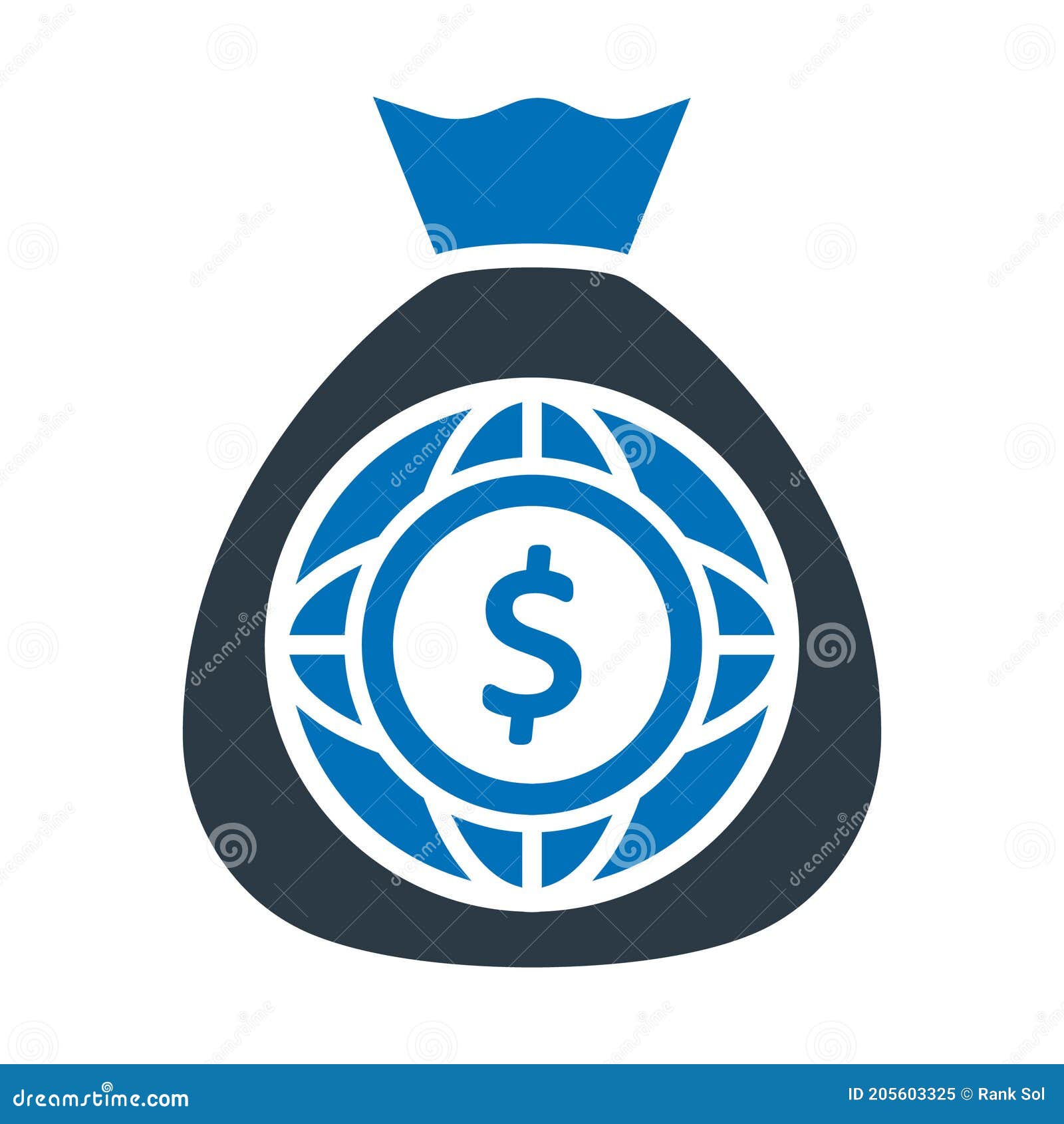 currency sack, dollar sack  icon which can easily modify