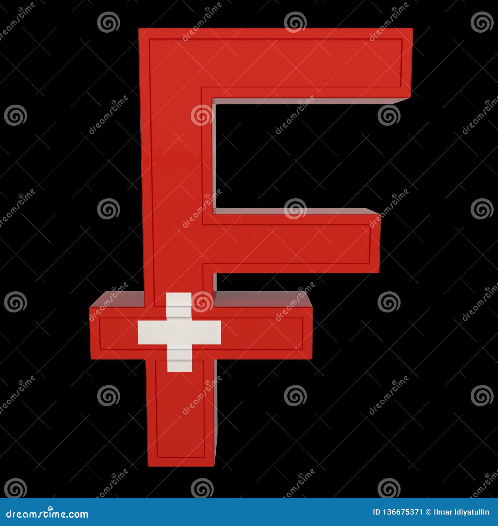 currency-symbol-with-national-flag-the-swiss-currency-3d-render