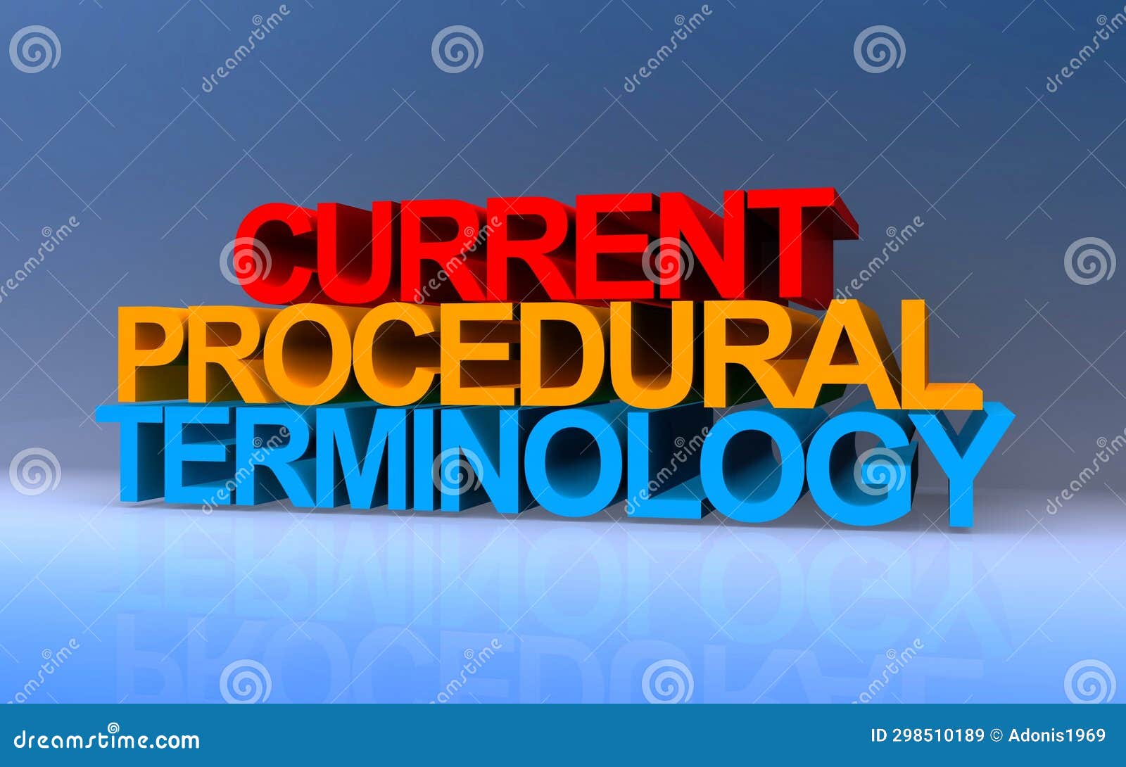 current procedural terminology on blue